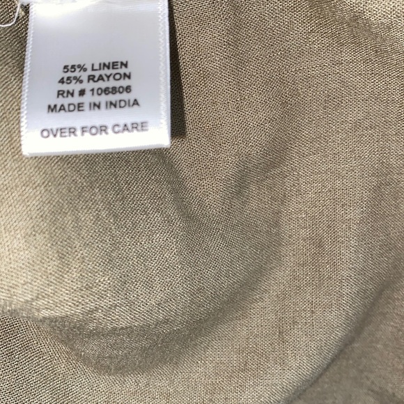 Emily Daniels olive green linen top size XLarge - Picture 8 of 9
